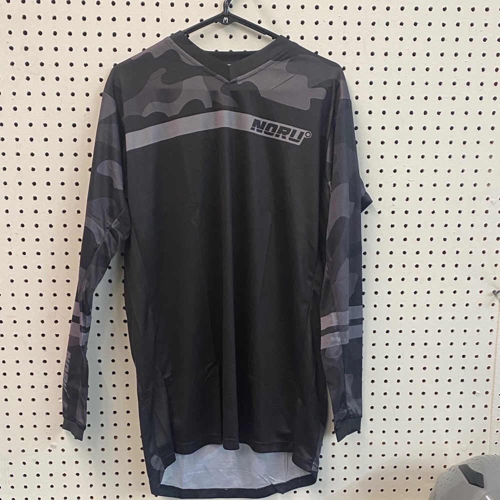 NORU Sugo Camouflage Long Sleeve Jersey in Black and Gray